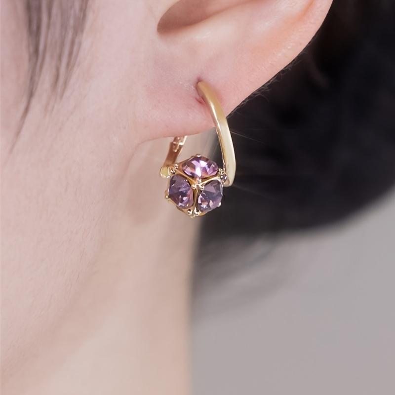 1 Pair Drainage Earrings for Women Simple Zircon Hoop Earrings Fashion Jewelry Gifts