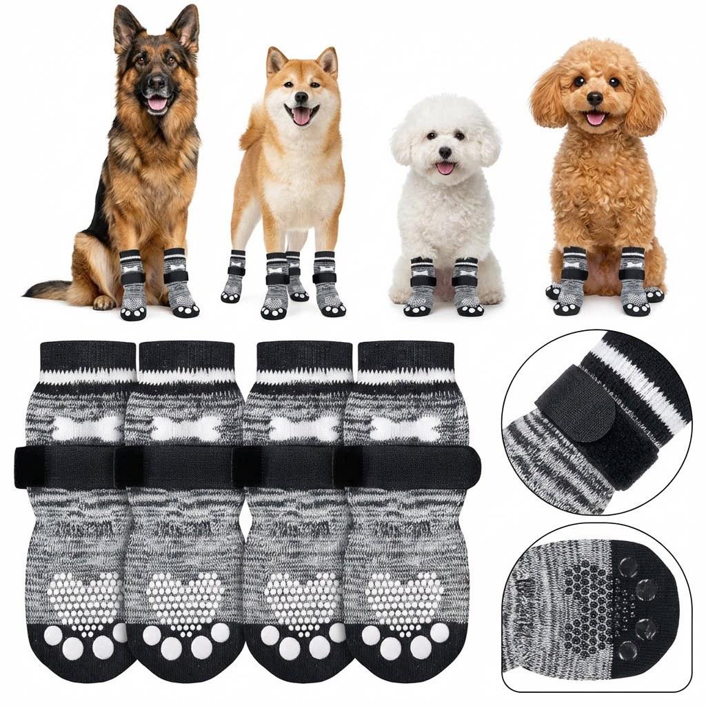Non-Slip Anti-Scratch Pet Socks for Medium & Large Dogs