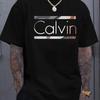 Tricou Casual la Modă de Vară pentru Bărbați, Larg, Mărimi Mari, Nou, cu Imprimeu cu Litere, Gât Rotund, Mânecă Scurtă