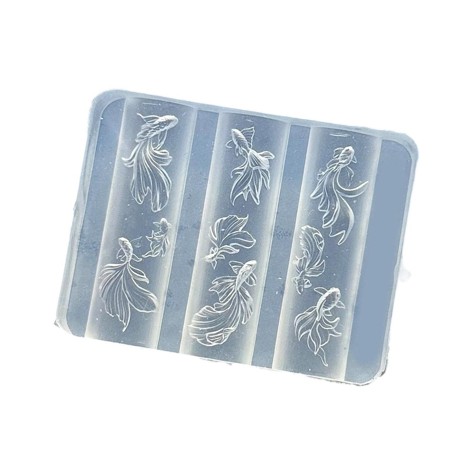 

Silicone Nail Art Mould With Sea Shell Fish and Mermaids Patterns Easy Demolding for Manicure T2