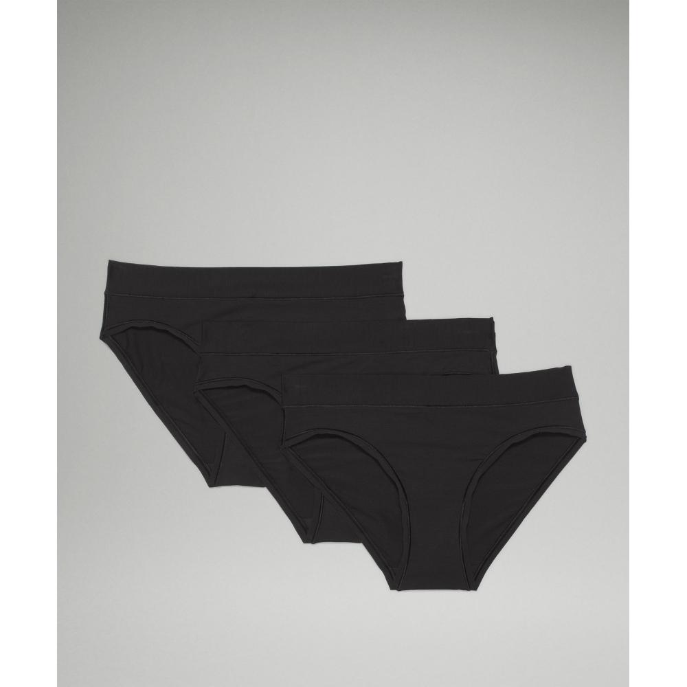 

Lululemon Underease Mid Rise Bikini Underwear 3 Pack Black XL