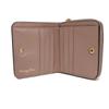 Used Bee Compact Zip Wallet (10656) S8001CVQR 7941, Bee Grain Calfskin, Snap Button, CD Logo, Rose Beige, Women's from