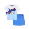 European and American Style Shark Embroidery Boys' Cotton T-Shirt and Shorts Set
