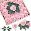 25/50 Pcs Artificial Flowers, Fake Roses Bulk with Stems for Decoration Celebration DIY Wedding Bouquets Centerpieces Bridal Shower Party