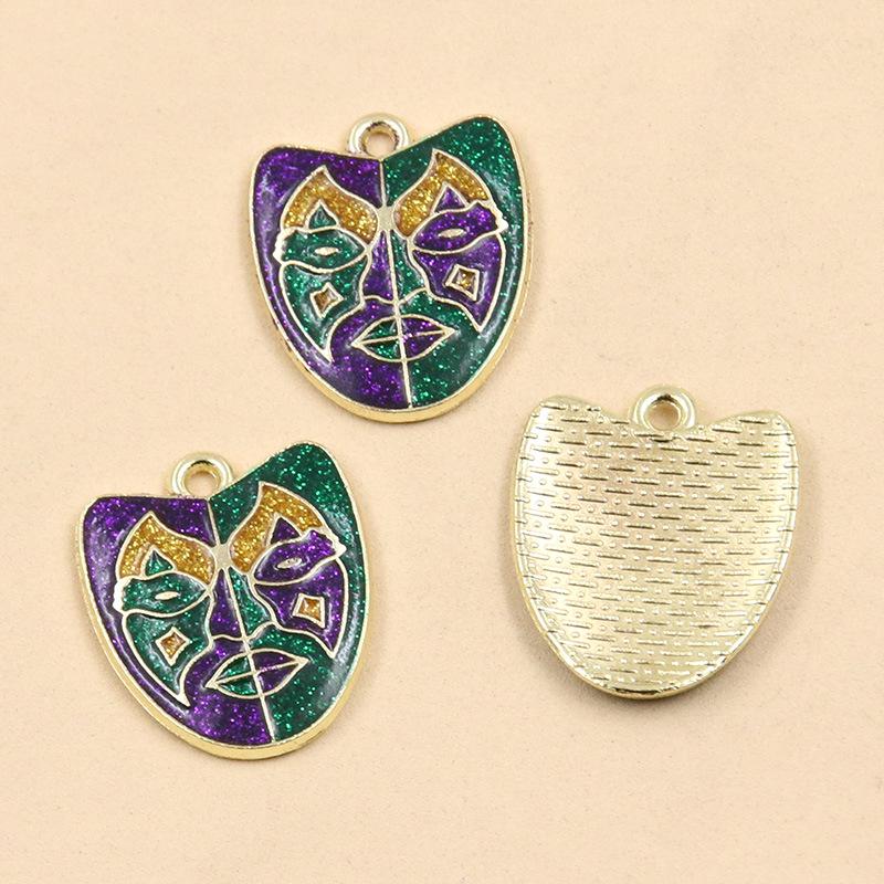 15 Style DIY Alloy Jewelry KC Gold Enamel Masquerade Carnival Pendant Charms