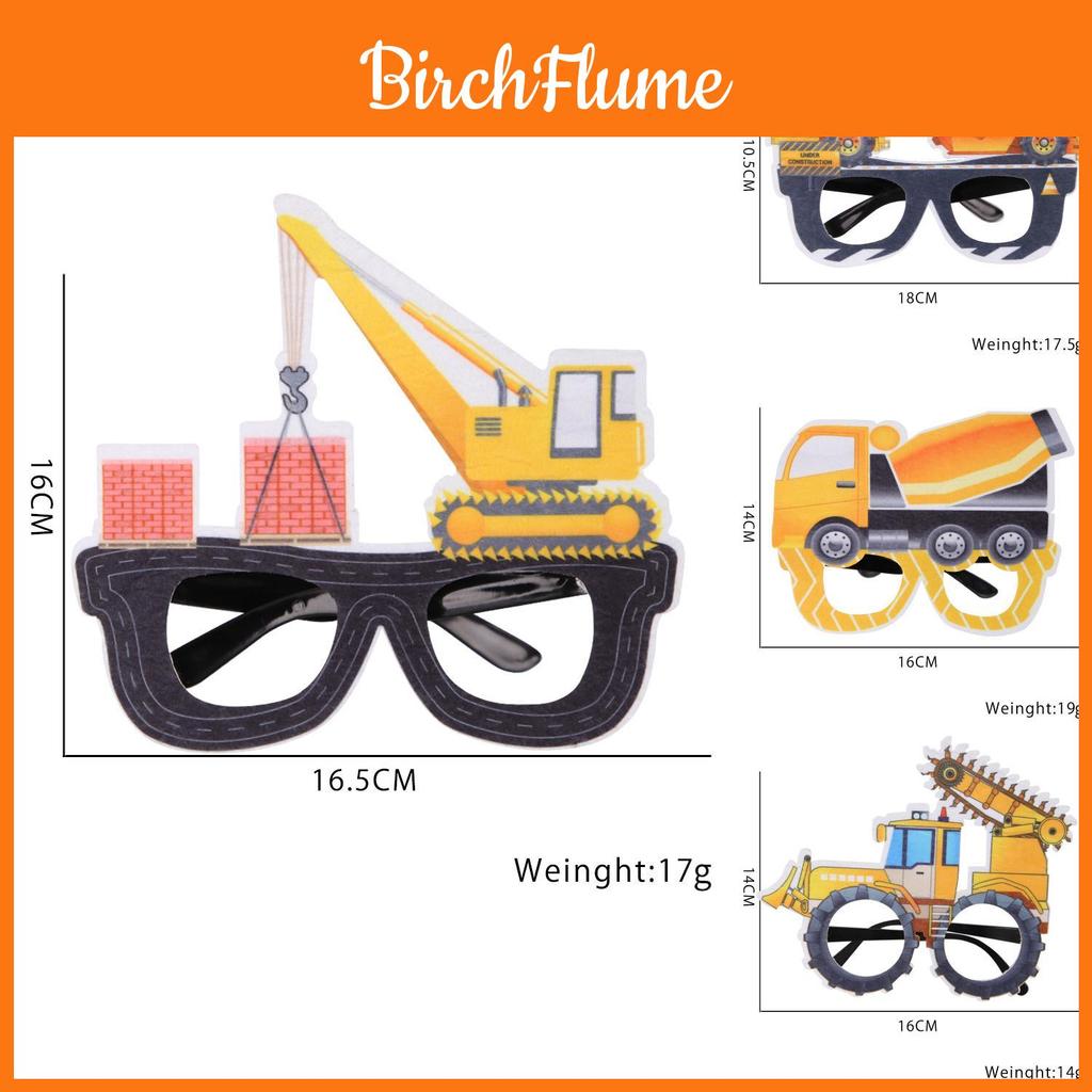Fun And Colorful Construction Vehicle Themed Glasses For Kids Birthday Party Decorations