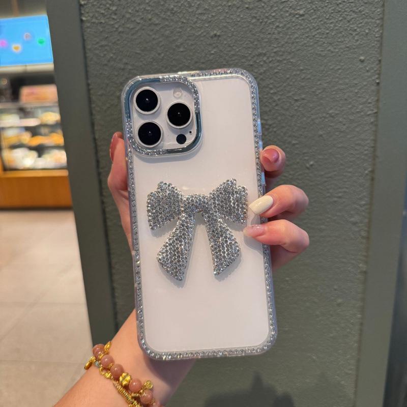 

Rhinestone Bow Case for iPhone 16 Pro Max/15 Pro/Apple 11 iPhone 16