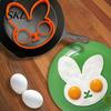Novice Friendly Egg Mold Silicone Fried Mold, Bunny Shape, Non-Stick High Temperature Double Yolk Resistant Ring, for Eggs Pancakes Waffles Chocolate