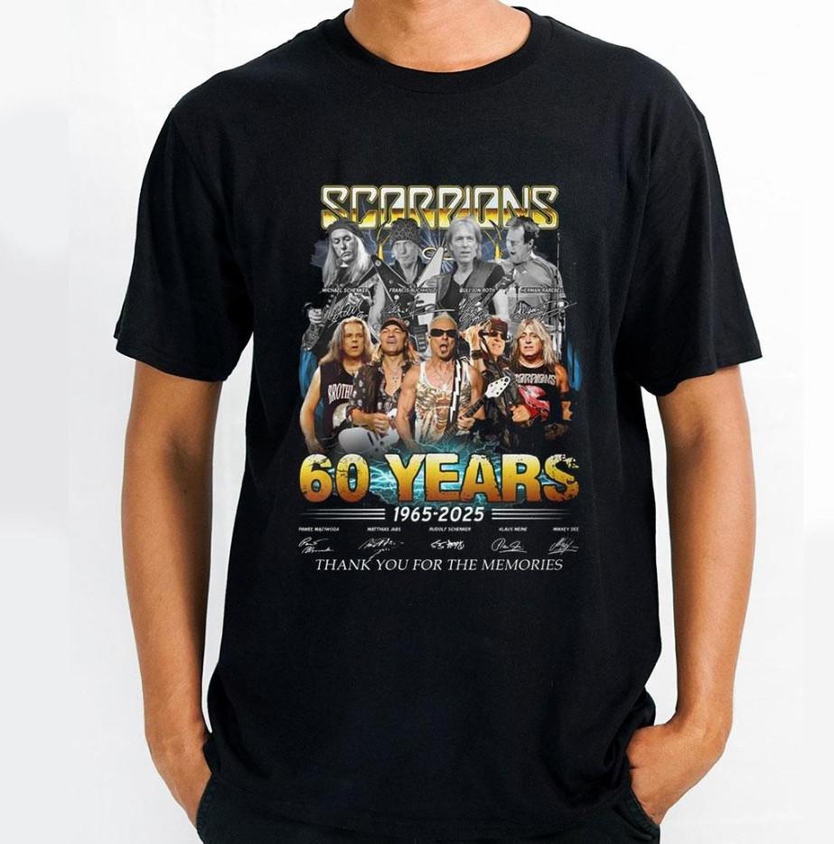 Scorpions 60 Years 1965 2026 Thank You For The Memories T-shirt size S-5XL M