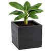 Concrete Planter On Wheels Recycled Board Black 30X30Xh30 Cm