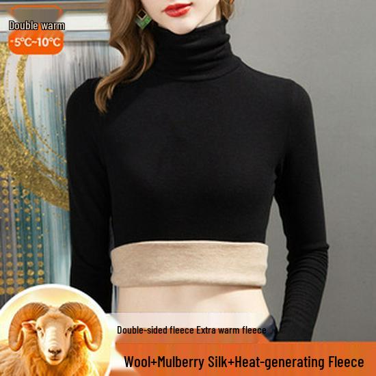 Women's Fleece-Lined Lyocell Thermal Leggings - High Waist Wool & Cashmere Warm Pants