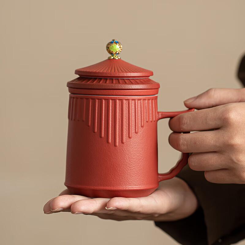 Sui's Ceramic Imperial Red Tea Cup & Pet Gift Set