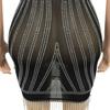 X5633 Strass-Spaghettiträger Fransen Bandagekleid - Sexy Ärmelloses Minikleid