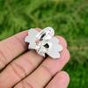 Natural Chrysoprase 925 Silver Stackable Flower Adjustable Ring For Women