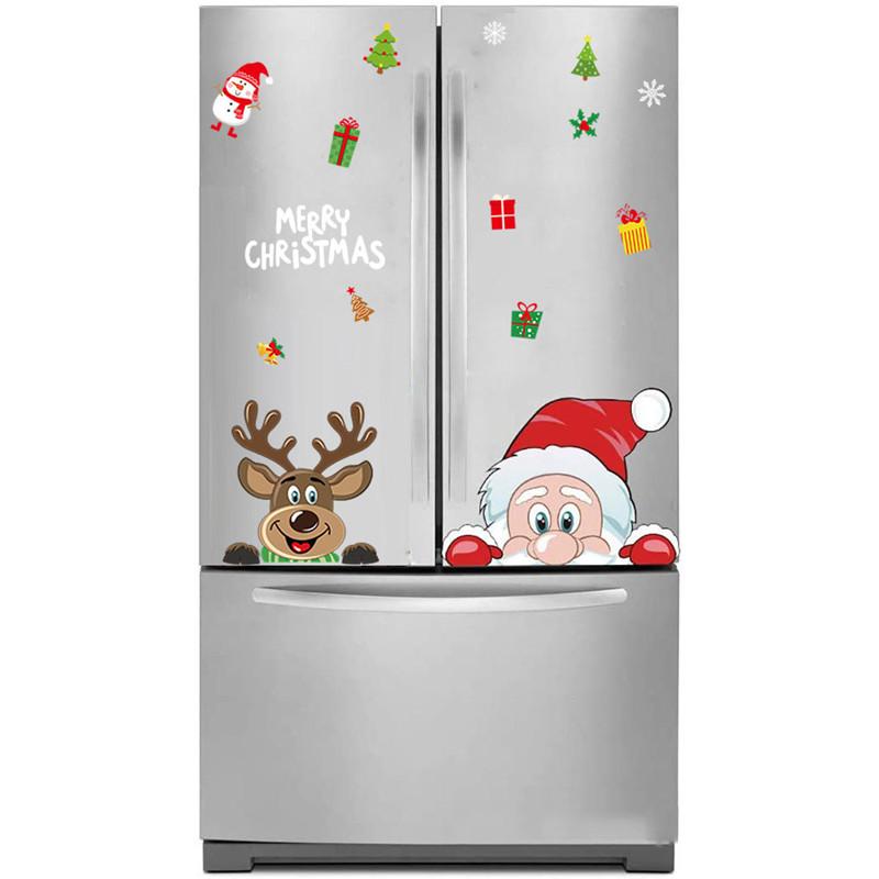 1/4Pcs Christmas Window Stickers PVC Xmas Wall Sticker Kids Room Wall Decals Merry Christmas Decor For Home New Year Stickers