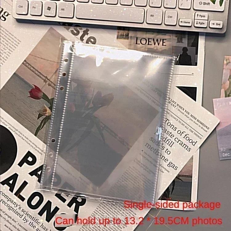 A5 Akrylowa Przezroczysta Powłoka Album na Zdjęcia na Luźnych Kartkach, DIY Odpinany Segregator, 6-otworowy Album Akrylowy Segregator Kpop, Segregator na Fotokarty