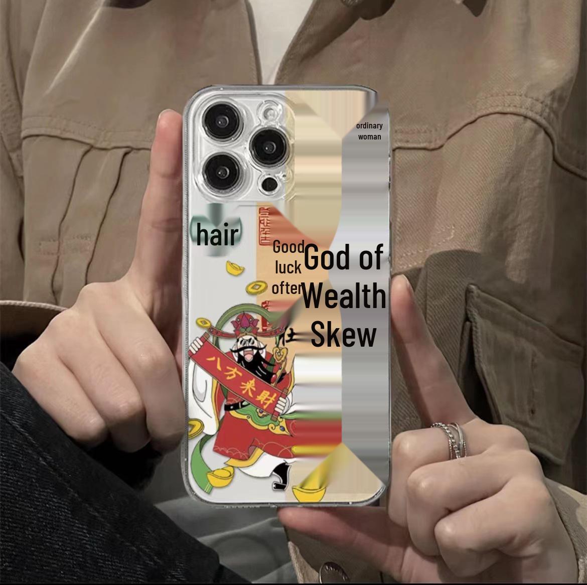 

God of Wealth iPhone Case: Compatible with 16 Pro Max, 14 Pro, 12, XR/XS, 7/8P - Full Protection iPhone 15 Plus
