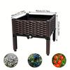 1/2 stuks Verhoogde Tuinbak met Poten, Traditionele Zwarte Gevlochten Plastic Container, Perfect Voor Tuinieren Buiten