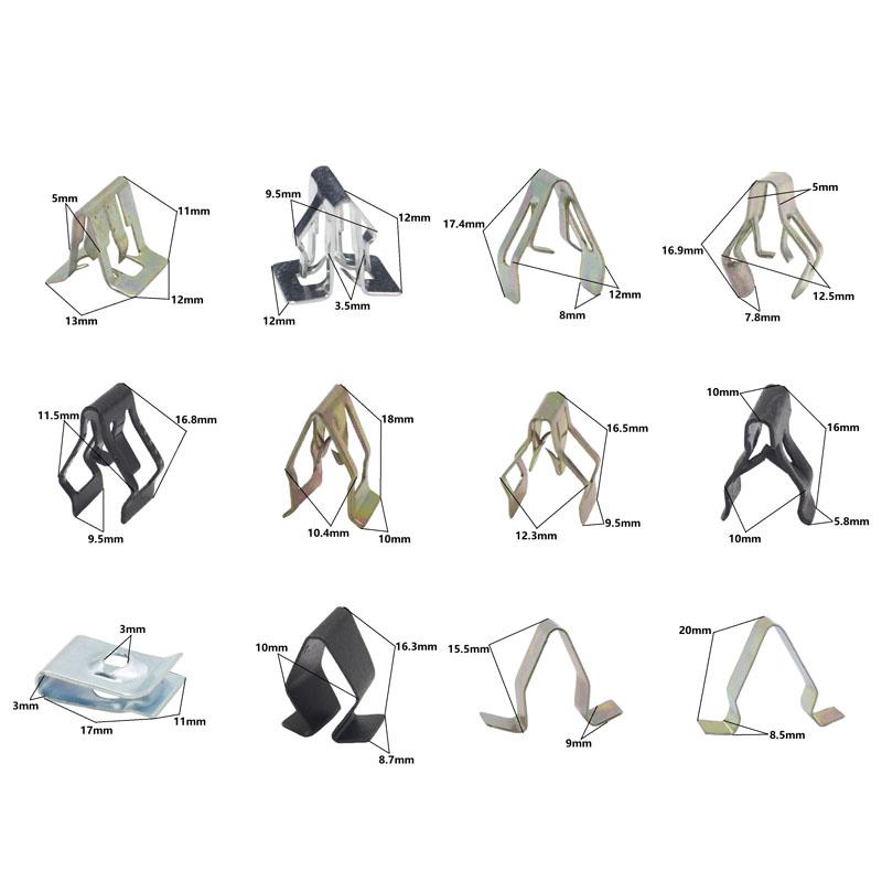 MIX 50PCS Universal U Cord Lock Metal Fixed Clips For Car Instrument Panel Radios Dashboard DVD Fastener Retaining Clamps