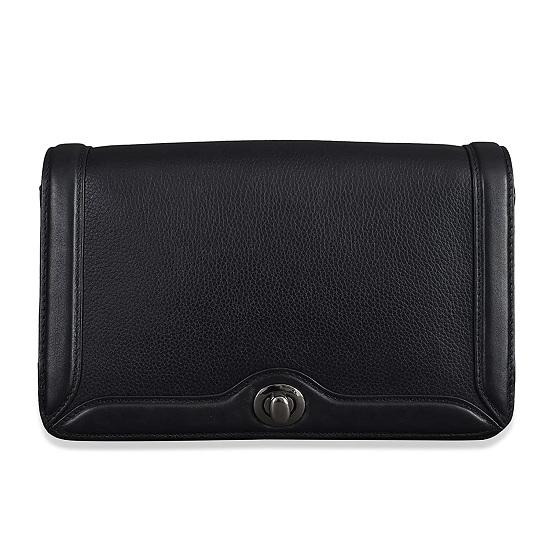 Noora Black Leather Crossbody Sling Bag for Girls and Women & Flap closure with Adjustable Straps