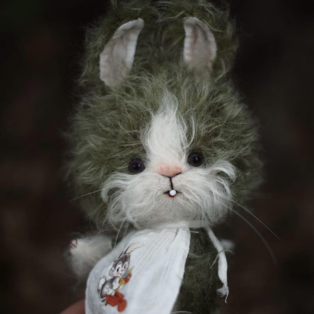 

[USED] Matcha Rabbit Plush Toy by an Overseas Artist, Teddy Bear, Rabbit, Handmade