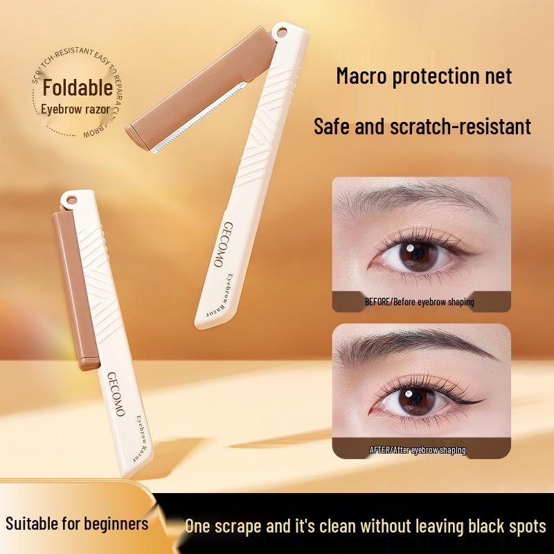 GECOMO Macro Folding Eyebrow Razor - Sharp, Safe & Gentle Beginner Beauty Tool