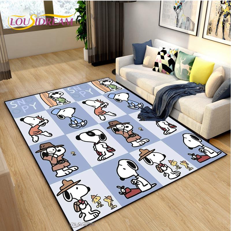 Snoopy Cartoon Anime Carpet for Living Room Bedroom Rug Kids Door Unslip Floor Mat Birthday Gift Photography Props Alfombra Rug