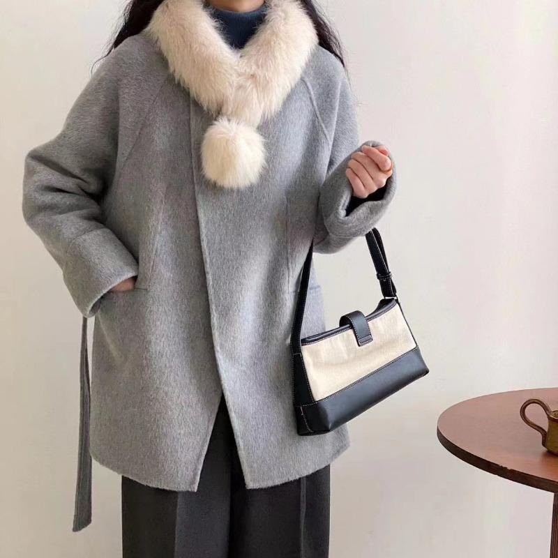 New Double-sided Wool Coat Medium and Long Korean Version Loose Informal Woolen Coat