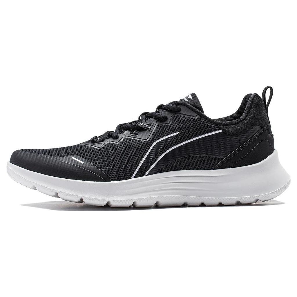 Li Ning Feather Abrasion Resistant Slip Resistant Low top Running Shoes Men's Black White ARST065-3