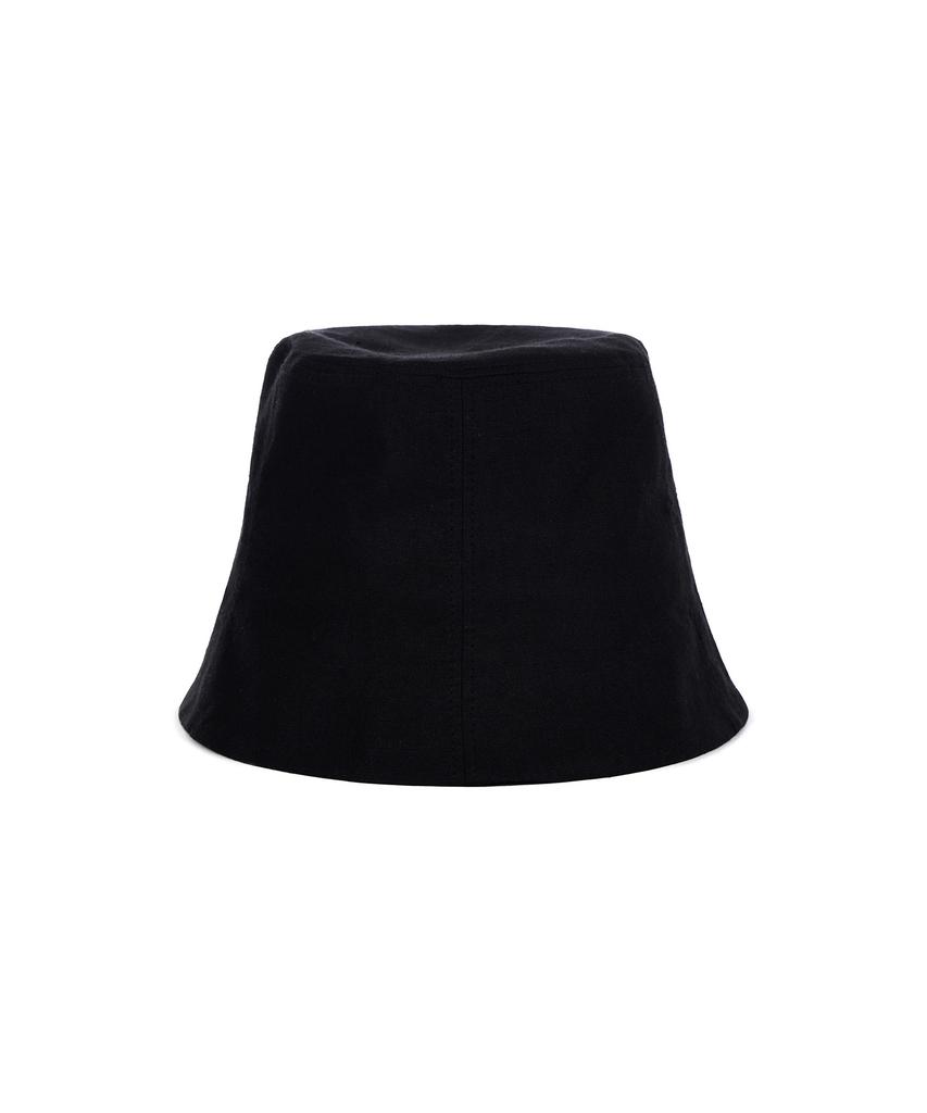 Bajal Heart Chain Studded Linen Bucket Hat Black