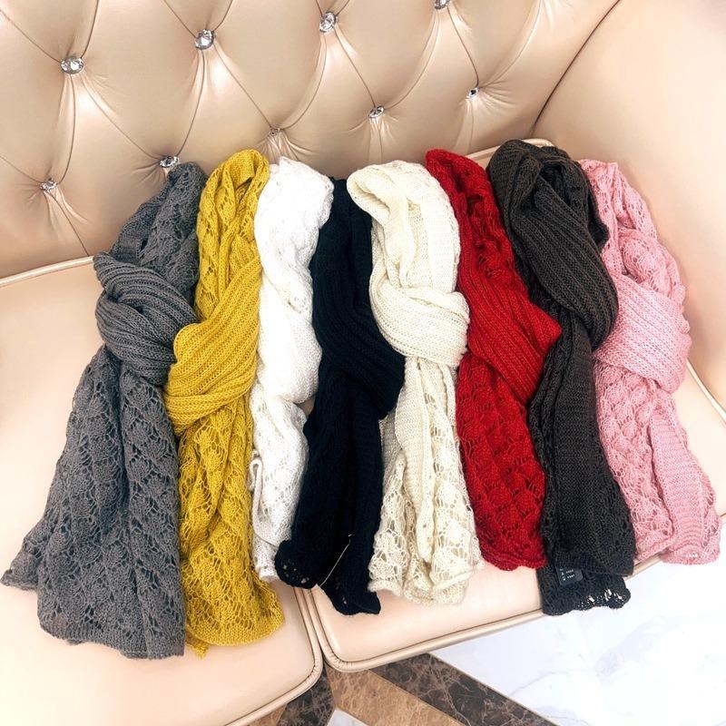 Scarf women's autumn and winter high-end sense new knitted warm wool shawl mohair extra long thickened shawl