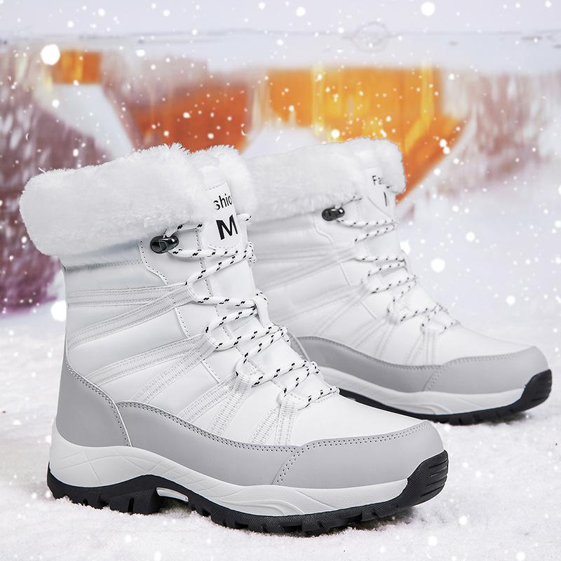 Large Size New Snow Boots for Women, Winter with Added Fleece, Thick Anti Slip Cotton Shoes, Outdoor Midsole Boots