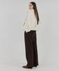 THEFRHT Double-Pleat Button Wide Wool Pants (Brown)