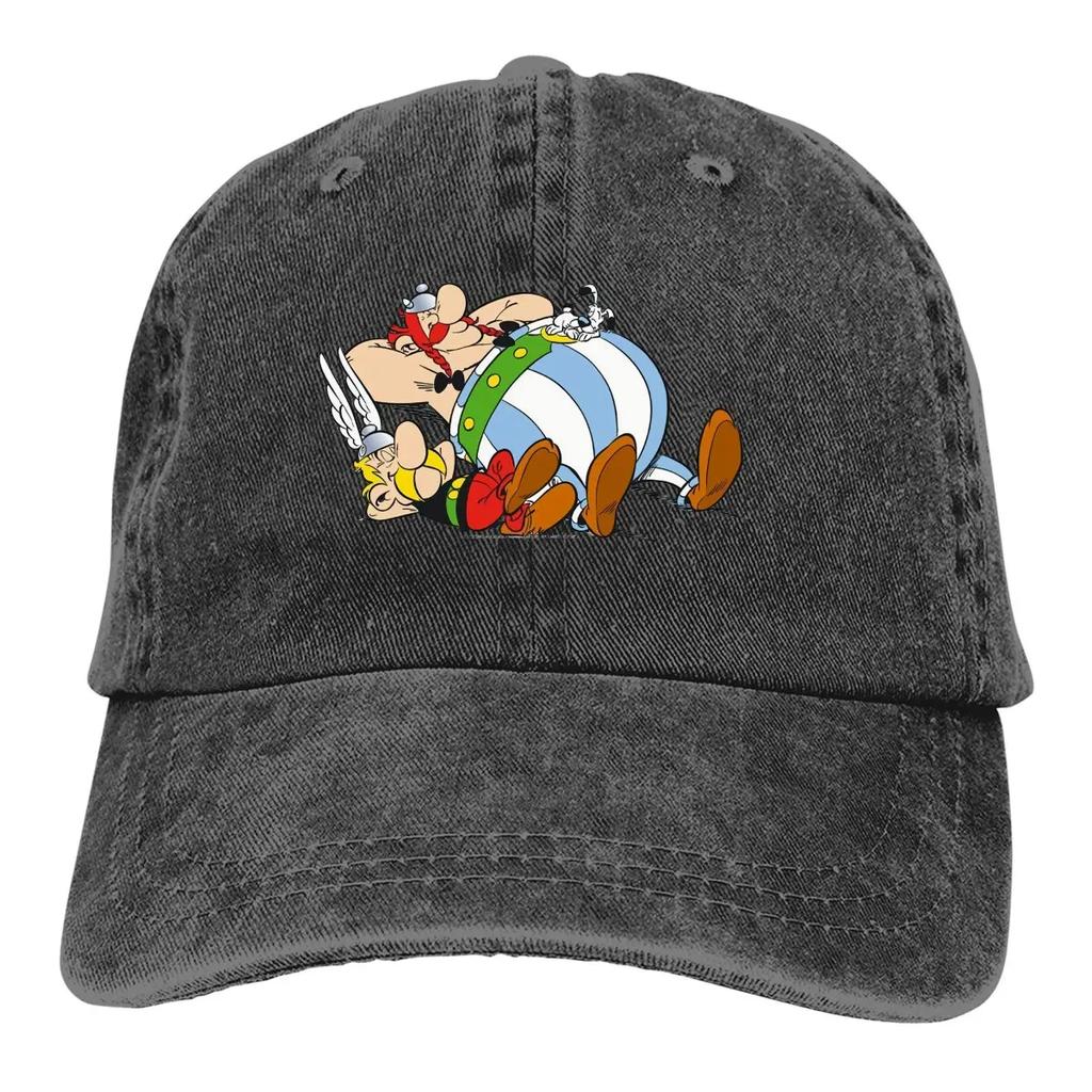 Washed Unisex's Baseball Cap Sleep Trucker Snapback Caps Dad Hat Asterix and Obelix Golf Hats