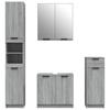 4 Piece Bathroom Furniture Set Grey Sonoma Particleboard