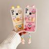 KEYSION Cute Ear 3D Cartoon Case for VIVO Y50 Y30 with Bracelet Soft Silicone Shockproof Phone Back Cover for VIVO Y30 Y50