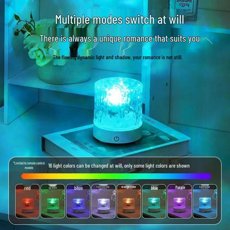 Creative Water Wave Projection Bedside Lamp: Mood Light for Bedroom