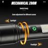Super Bright LED Flashlight Rechargeable Torch Portable Work Light Outdoor Camping Light Can Telescopic Zoom Support USB Output