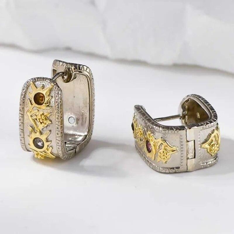 Sace Gems Polychrome Tourmaline Rings Ear Clip for Women S925 Sterling Silver Wedding Party Fine Jewelry Sets Festival Gift