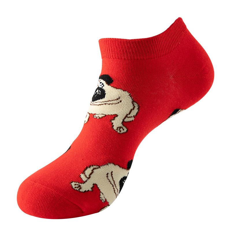 40 Style Fashion Colorful Short Socks Men Cotton Novelty Oil Painting Animals Food Avocado Casual Funny Ankle Sox