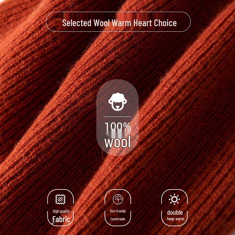 Unisex Herbst-Winter Koreanischer Stil Trendige Gestrickte Wollmütze - Vielseitig, Warm, Einfarbig, Lässiger Stil