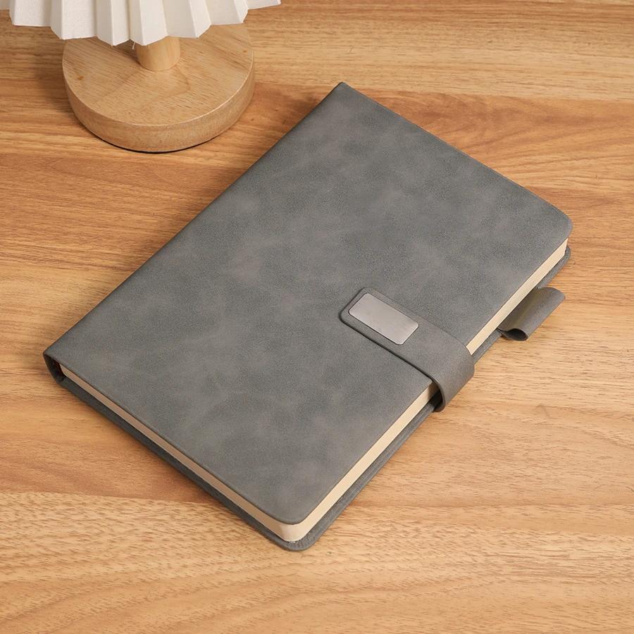 Vintage A5 Leather Notebook with Leather Notebook Cover, Personalized Soft Cover and Bookmark, Perfect for Business, Meeting
