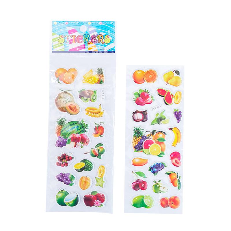 10 Blatt Wasserdichte Obst- und Gemüseaufkleber für Kinder Notizbuch Scrapbooking Dekoration Aufkleber Spielzeug Für Kinder Jungen Mädchen
