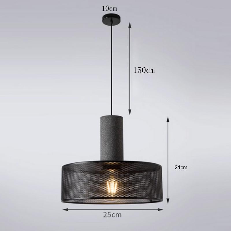 Vintage restaurant pendant light corridor cement column forged iron lampshade LED E27 coffee shop home decoration pendant light