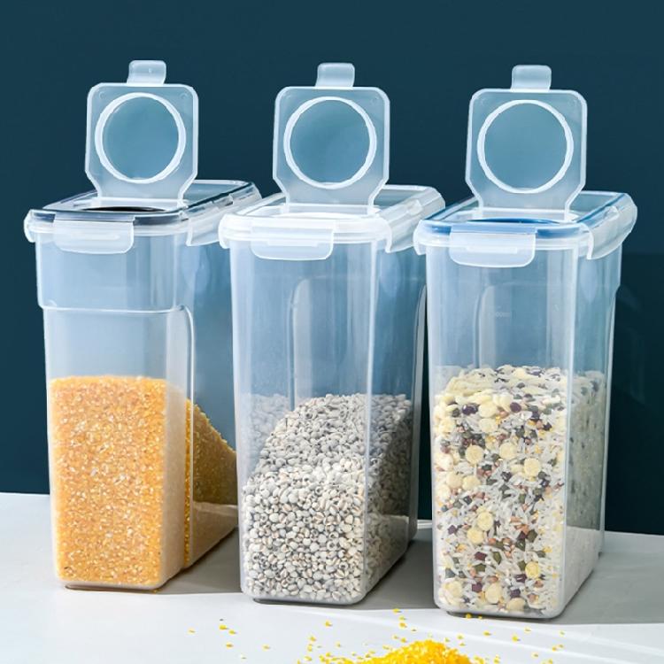 Multipurpose 4L Clear Food Storage Bin With Sealed Lid For Bulk Grains Bean And Kitchen Supplies