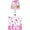 Pink Glitter Nurse Badge Reel 60 Rotating Name Cards Holders Retractable ID Holder  Resident Nurses