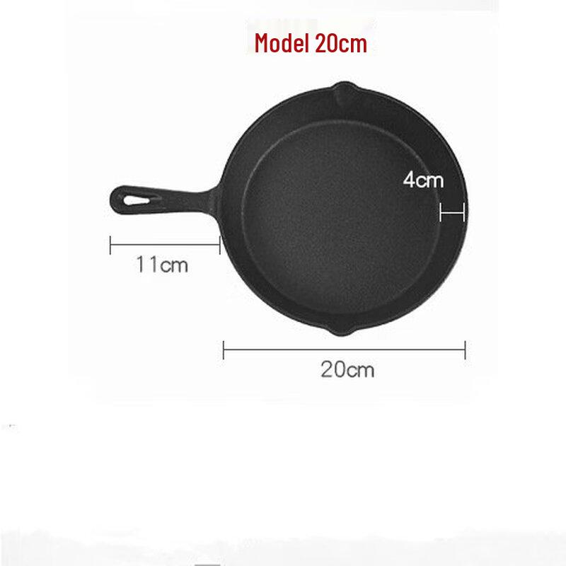 ZISIZ 20cm Cast Iron Frying Pans (Set of 2)
