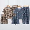 3pcs Summer Children's Printing Short-sleeved Shorts 9 Pants Suit Boys and Girls Comfortable Pajamas Can Be Worn Outside