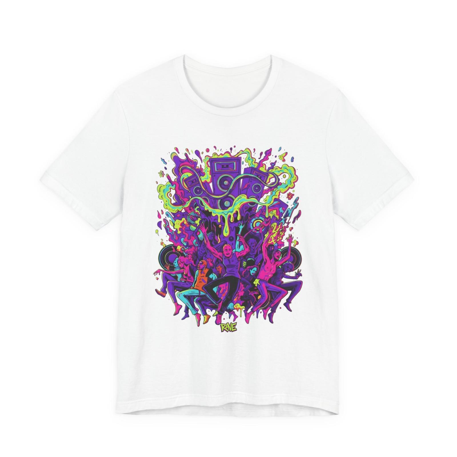Trippy Rave Graphic Tee | Psychedelic Neon Dance Shirt S разноцветный