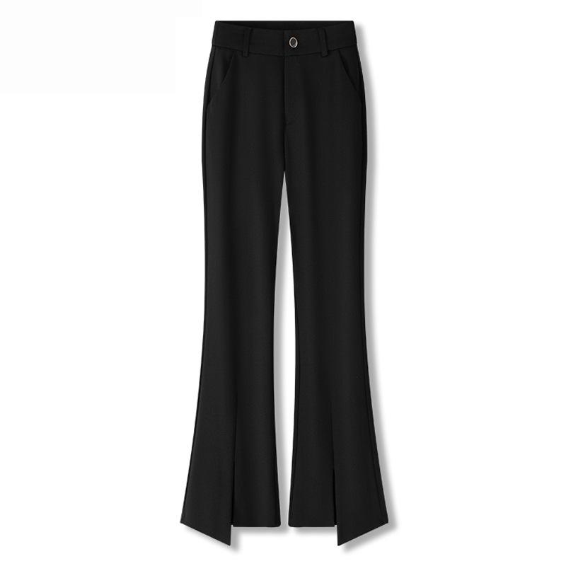 

Women s 2024 Autumn/Winter Woolen High-Waisted Cropped Wide-Leg Pants Size 28 (105-115 jin) чёрный
